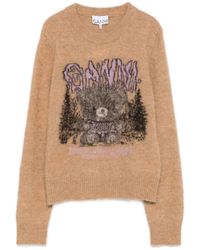 Ganni - Alpaca Wool Polyamide Sweater - Lyst