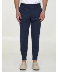 PT Torino - Cotton And Linen Trousers - Lyst