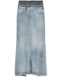 Maison Margiela - Denim Cotton Maxi Skirt - Lyst