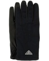 Prada - Nylon And Nappa Leather Gloves - Lyst
