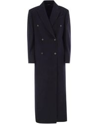 Brunello Cucinelli - Long Wool Coat With Jewellery - Lyst