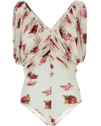 Magda Butrym - Printed Jersey Bodysuit - Lyst