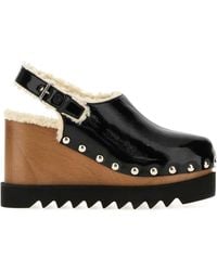 Stella McCartney - Elyse Slingback Clog Cracked Patent - Lyst