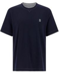 Brunello Cucinelli - Double Layer T-Shirt - Lyst