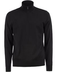 BOSS - Pure Virgin Wool Half-Zip Jumper - Lyst