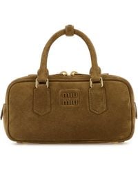 Miu Miu - Biscuit Suede Arcadie Handbag - Lyst