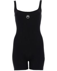 Marine Serre - Short Jumpsuit With Logo - Lyst