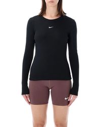 Nike - Ribbed Slim Long Sleeve T-Shirt - Lyst