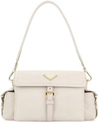 Prada - Ivory Nappa Leather Explore Shoulder Bag - Lyst