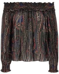 Saint Laurent - Smock Stitch Blouse - Lyst