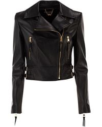 Elisabetta Franchi - Leather Biker Jacket - Lyst