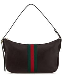 Gucci - Dark Leather Small Lunetta Shoulder Bag - Lyst