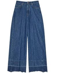 Givenchy - Raw Edge Wide Leg Denim Trousers - Lyst