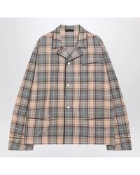 Prada - Steel/Cameo Checked Cotton Shirt - Lyst