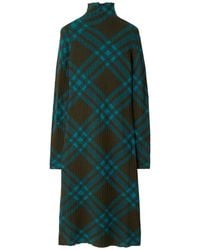 Burberry - Wool-Blend Dress With Check Pattern - Lyst