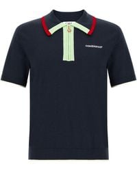 CASABLANCA - Knit Polo Shirt With Zip - Lyst