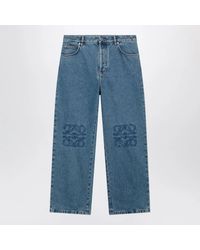 Loewe - Baggy Anagram Embroidered Jeans - Lyst