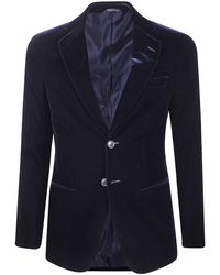 Giorgio Armani - Velvet Single-Breasted Blazer Jacket - Lyst