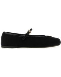 Prada - Logo Ballet Flats - Lyst