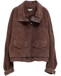 Loewe - Suede Zip-Up Jacket - Lyst