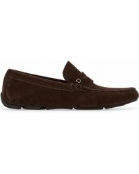 Ferragamo - Dark Leather Gancini Penny Flat Shoes - Lyst