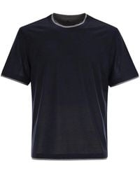 Brunello Cucinelli - Silk And Cotton T-Shirt - Lyst