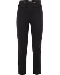 Elisabetta Franchi - Slim Trousers With Logo Belt - Lyst