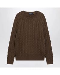 Polo Ralph Lauren - Cableknit Cotton Crewneck Sweater - Lyst