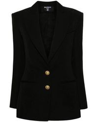 Balmain - Wool Single Breasted Jacket - Lyst