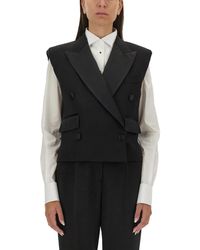 Dolce & Gabbana - Double-Breasted Sleeveless Jacket - Lyst