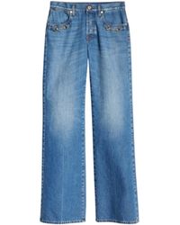 Gucci - Bootcut Cotton Denim Pants With Horsebit - Lyst