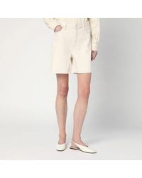 FRAME - Butter-Coloured Denim Bermuda Shorts - Lyst