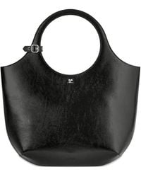 Courreges - Courregès Medium Holy Leather Tote Bag With Circular Handles - Lyst