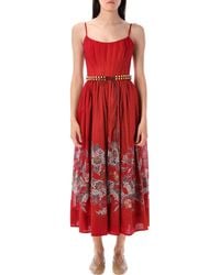 Zimmermann Tama Corset Midi Dress in Natural | Lyst