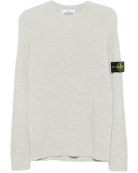 Stone Island - Crew-Neck Jumper With Ribbed Edges - Lyst