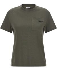 Brunello Cucinelli - 'Shiny Tab' T-Shirt - Lyst