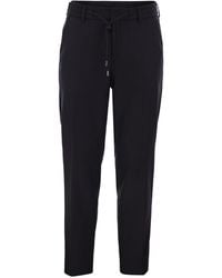 BOSS - Virgin Wool-Blend Tapered Fit Trousers With Drawstring - Lyst