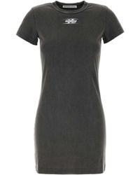 T By Alexander Wang - Mini Dress With Embossed Logo - Lyst