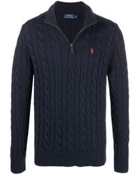 Polo Ralph Lauren - Cable Knit Half-Zip Jumper - Lyst