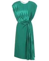 Versace - Emerald Silk Cocktail Dress - Lyst