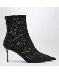 Dolce & Gabbana - Lace And Patent Leather Ankle Boot - Lyst