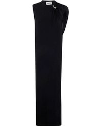 Jean Paul Gaultier - Stretch Viscose Double Layer Long Dress With "Gaultier" Piercing - Lyst