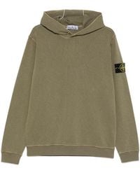 Stone Island - Logo Cotton Hoodie - Lyst