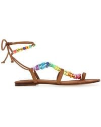 Alameda Turquesa - Embellished Synthetic Leather Arco-Iris Sandals - Lyst
