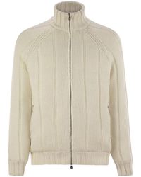 Brunello Cucinelli - Cashmere Knit Down Jacket With Zip - Lyst