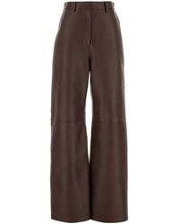 Loewe - Chocolate Nappa Leather Pant - Lyst
