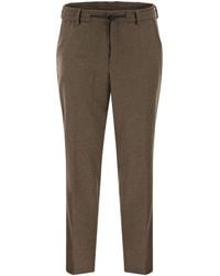 BOSS - Virgin Wool-Blend Tapered Fit Trousers With Drawstring - Lyst