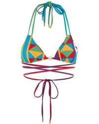 Loewe - Printed Stretch Nylon Paula S Ibiza Bikini Top - Lyst