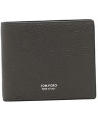 Tom Ford - Logo-Print Grained Leather Wallet - Lyst