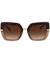 Dolce & Gabbana - Dolce & Gabbana Havana On Transparent Acetate Sunglasses - Lyst